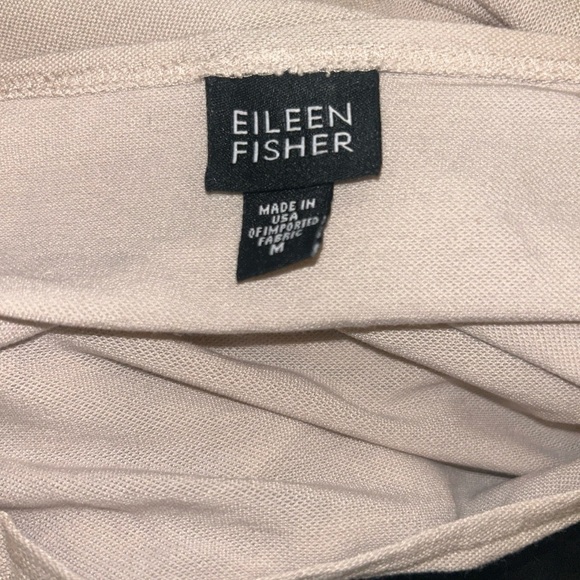 Eileen Fisher Tunic Top Boat Neck  Side Slit   Size M Relaxed Fit Modest Neutral - Picture 5 of 5